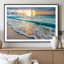 Sunset Beach Waves Canvas Wall Art – 5-Panel Ocean Sunset by MyGreatCanvas | Canvas Wall Art Prints | Photo Prints & Wall Decor