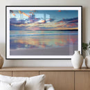 Tranquil Pastel Sunset Beach Triptych Canvas Art, Soothing