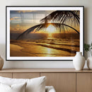 Golden Tropical Beach Sunset Canvas Triptych, Coastal Palm by MyGreatCanvas | Canvas Wall Art Prints | Photo Prints & Wall Decor