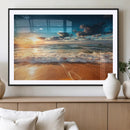 Golden Sunset Beach Triptych Canvas Art, Giclee Coastal Wall by MyGreatCanvas | Canvas Wall Art Prints | Photo Prints & Wall Decor