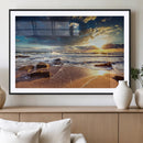 Golden Hour Beach Sunset Canvas Triptych, Ocean Waves and by MyGreatCanvas | Canvas Wall Art Prints | Photo Prints & Wall Decor