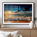 Golden Hour Sunset Over Ocean Waves Wall Art Canvas Print | by MyGreatCanvas | Canvas Wall Art Prints | Photo Prints & Wall Decor
