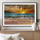 Golden Sunset Beach Canvas Wall Art – Triptych Seascape by MyGreatCanvas | Canvas Wall Art Prints | Photo Prints & Wall Decor
