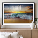Golden Sunset Ocean Waves Wall Art Canvas Print – Multi