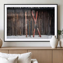 Vintage Ski Gear Canvas Print, Vintage Ski Gear Against