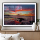 Glorious Sunset on The Beach Wall Art Canvas Print