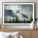 Mountain Mist Canvas Wall Art Print | 3-Panel Foggy Forest