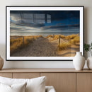 Ocean Beach Dark Clouds Wall Art Canvas Print
