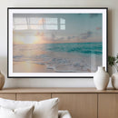 Tranquil Ocean Beach Sunset Canvas Wall Art | 3-Panel by MyGreatCanvas | Canvas Wall Art Prints | Photo Prints & Wall Decor