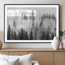 Forest Wall Art Print | Foggy Pine Forest Canvas Wall Art -