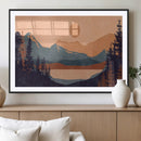 Modern Boho Sunset Canvas Print, Mountain Landscape Triptych
