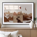 Boho Wall Art Canvas Print Set Mid-Century Prints Bohemian