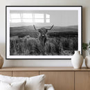 Black and White Highland Cow Canvas Wall Art, Longhorn by MyGreatCanvas | Canvas Wall Art Prints | Photo Prints & Wall Decor