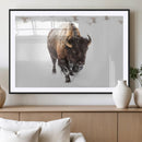 Bison Winter Wall Art Canvas Print For Farmhouse Decor