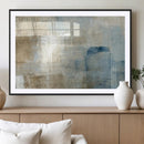 Abstract Blue and Beige Wall Art, Modern Minimalist Canvas