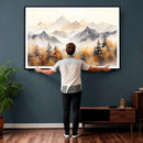 Abstract Mountain Wall Art | Misty Mountain Forest and