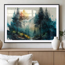 Watercolor Trees Forest Abstract Wall Art Canvas Print,