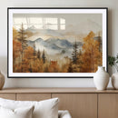 Golden Autumn Forest Wall Art Canvas | Mountain Landscape