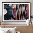 Vinyl Record and Album Collection Canvas Wall Art - Retro