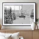 Ski Wall Art - Ski Lift Wall Art Canvas Print Snow Covered by MyGreatCanvas | Canvas Wall Art Prints | Photo Prints & Wall Decor