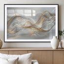 Abstract art Grey and Gold Lines Wall Art
