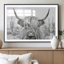 Rustic Charm | Cow Longhorn Black White Bighorn Wall Art