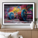 Abstract Graffiti Barbell Canvas Wall Art – Urban Fitness