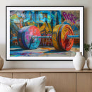 Fitness Gym Barbell Graffiti Wall Art Canvas Print