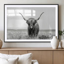Highland Cow Canvas Wall Art – Majestic Beauty in Black and