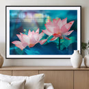 Pink Lotus Flower Canvas Wall Art | Vibrant Floral Wall