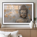 Abstract Buddha Statue Wall Art Canvas Print - Modern
