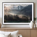 Foggy Mountain Canvas Print Forest Wall Art