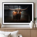 Abstract Texas Longhorn Wall Art Print | 3-Panel Large Texas