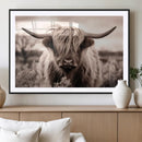 Scottish Cow Longhorn Wall Art Canvas Print