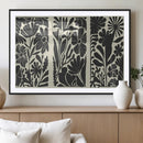 Modern Botanical Wall Art - Floral Black and White Canvas