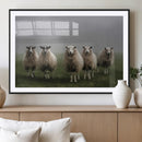 Flock of Sheep in a Mystical Fog – Pastoral Wall Art Canvas by MyGreatCanvas | Canvas Wall Art Prints | Photo Prints & Wall Decor