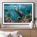 Sea Turtle and Coral Reef Triptych Wall Art – Vibrant