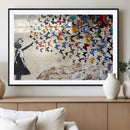 Banksy Graffiti Wall Art Canvas Print: Girl Releasing