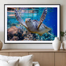 Underwater Sea Turtle Wall Art Canvas Print – Vibrant Ocean