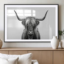Highland Wall Art Canvas Print – Minimalist Black and White