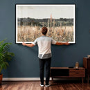 Rustic Field Landscape Wall Art Print, Giclee Canvas Wall