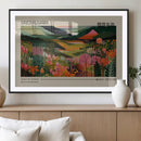 Yayoi Kusama Landscape Canvas Print, Vibrant Floral Mountain