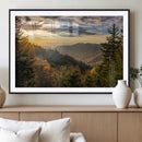 Sunrise Over the Smoky Mountains Canvas Wall Art –
