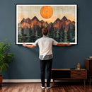 Sunset Mountain Landscape Canvas Wall Art Print - Nature