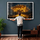 Golden Tree of Life Canvas Wall Art Print - Majestic Glowing by MyGreatCanvas | Canvas Wall Art Prints | Photo Prints & Wall Decor