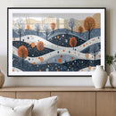 Abstract Winter Landscape Canvas Wall Art Print -  Large