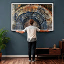 Framed Tree Ring Wall Art - Abstract Colorful Tree Ring Wall