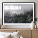 Misty Forest Wall Art | Foggy Forest Canvas Print | Large