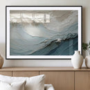 Waves Abstract Wall Art Print, Modern Framed Abstract Canvas