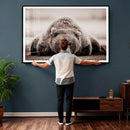Grizzly Bear Wall Art Print - Bear Canvas Wall Art - Rustic